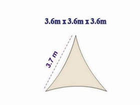 Schaduwzeil Shade Sail World 3,6m x 3,6m x 3,6m image 6
